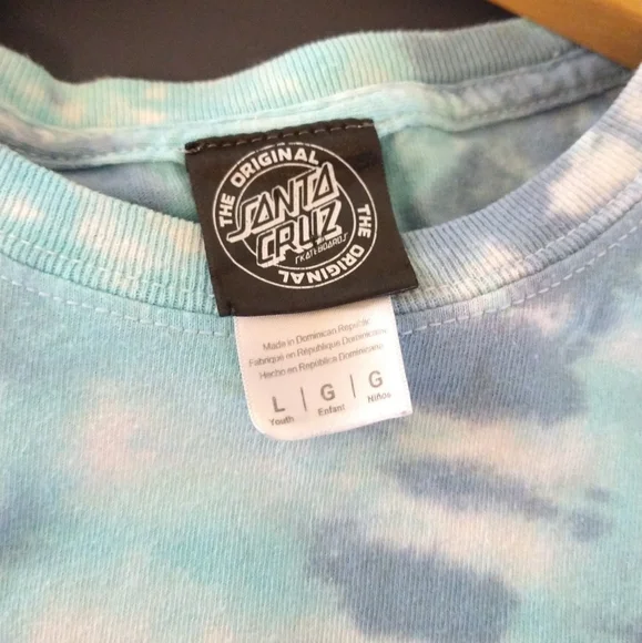 Tie Dyed T-shirt Santa Cruz Skateboards Purple Turquoise - Picture 4 of 5